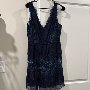 BCBGMaxAzria Deep Blue Lace Mini Dress